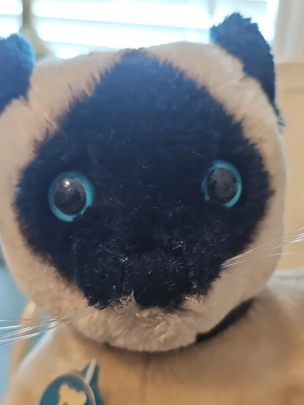 Vintage Plush Siamese Cat Toy - Beige and Black - Dakin 1973